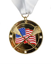 MDL-3 Flag Lacrosse Medal ***AS LOW AS $3.50 each***